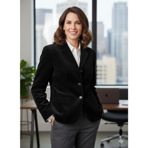 Ann Taylor Ribbed Corduroy Single Breasted Blazer Size 4 Dark Academia Preppy